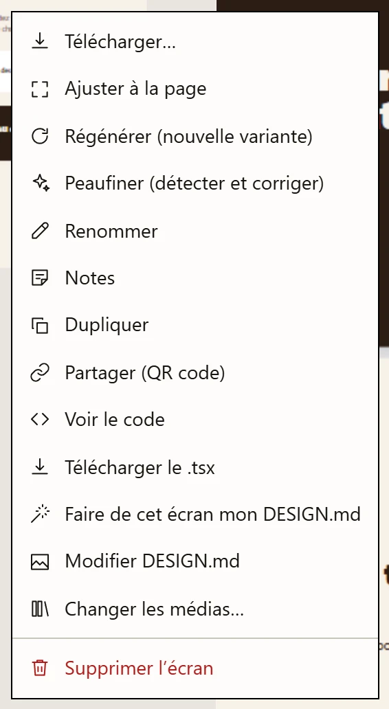 Le menu contextuel d’un document