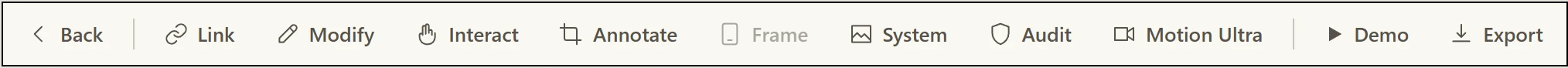 The project toolbar